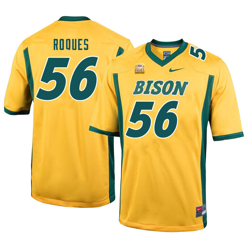 Men #56 Loshiaka Roques North Dakota State Bison College Football Jerseys Sale-Yellow